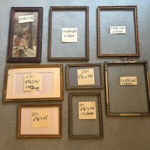 Lot of 8 Vintage Wood Photo Frames
